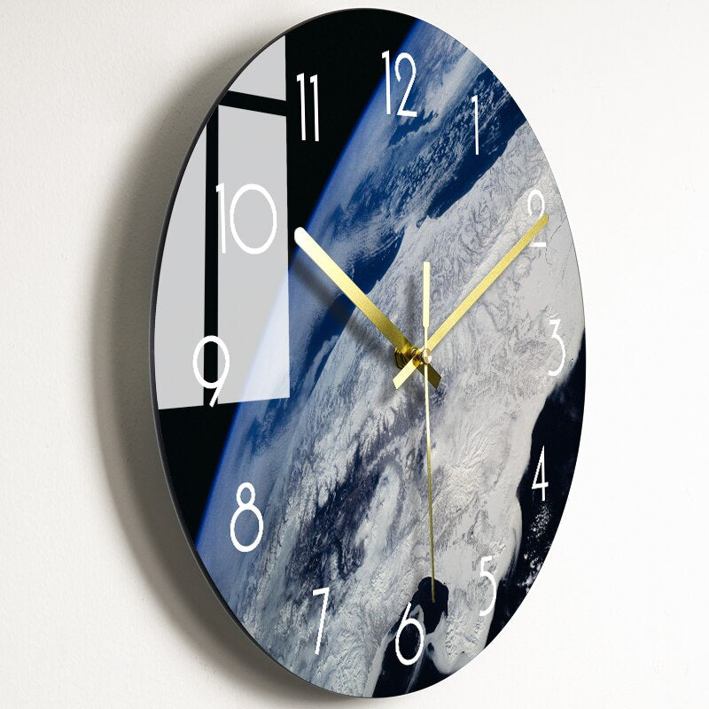 Modern Glass Wall Clock with Abstract Design