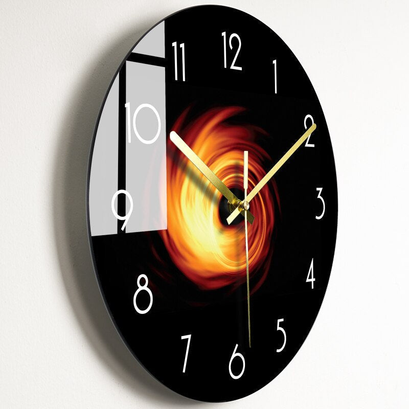 Modern Glass Wall Clock with Abstract Design