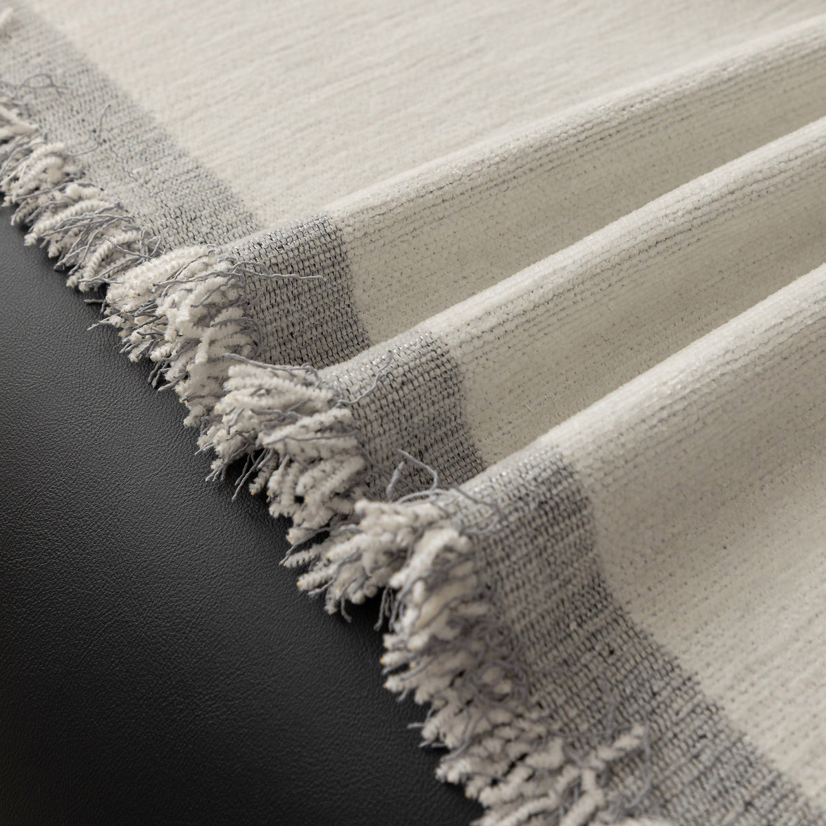Modern Plaid Chenille Sofa Throw with Tassels