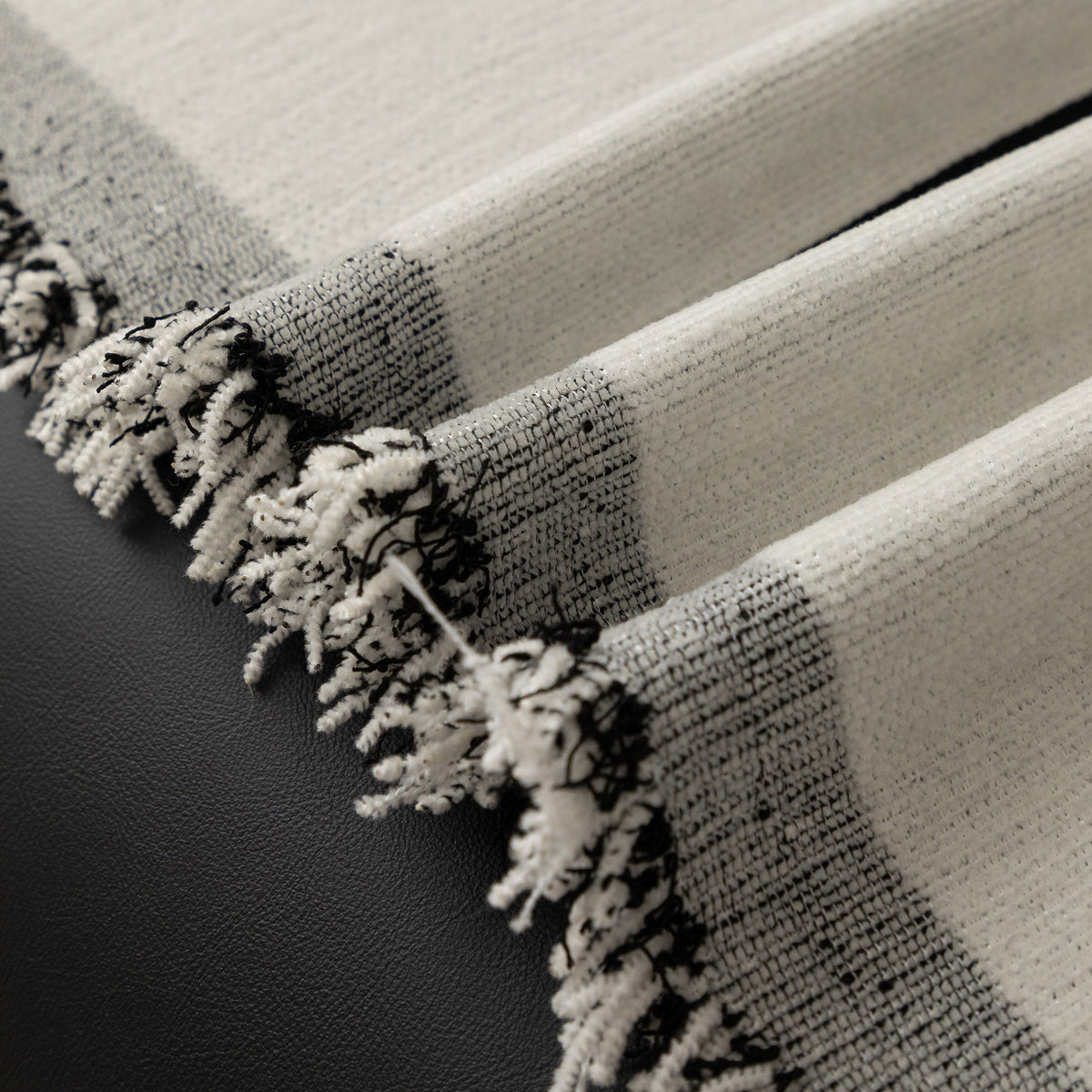 Modern Plaid Chenille Sofa Throw with Tassels