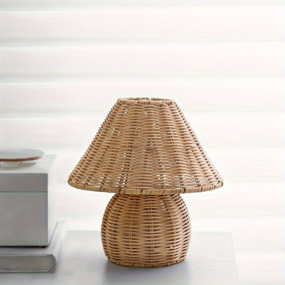 Natural Rattan Table Lamp with Woven Shade