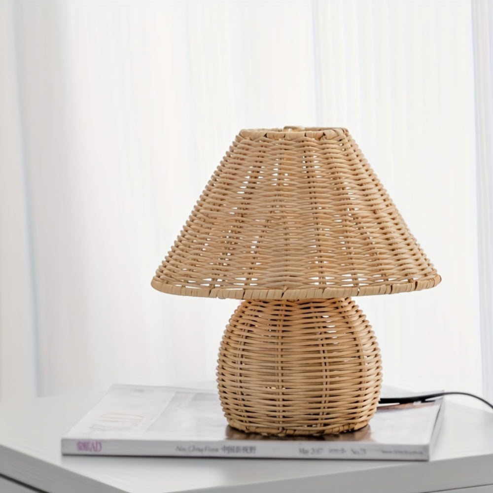 Natural Rattan Table Lamp with Woven Shade