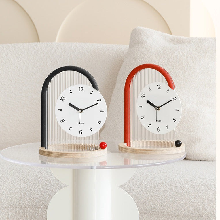 Modern Sculptural Arch Table Clock Silent