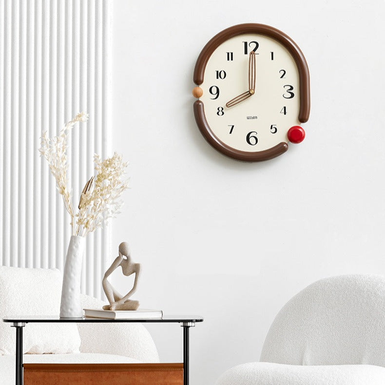 Scandinavian Open Ring Wall Clock with Pendulum