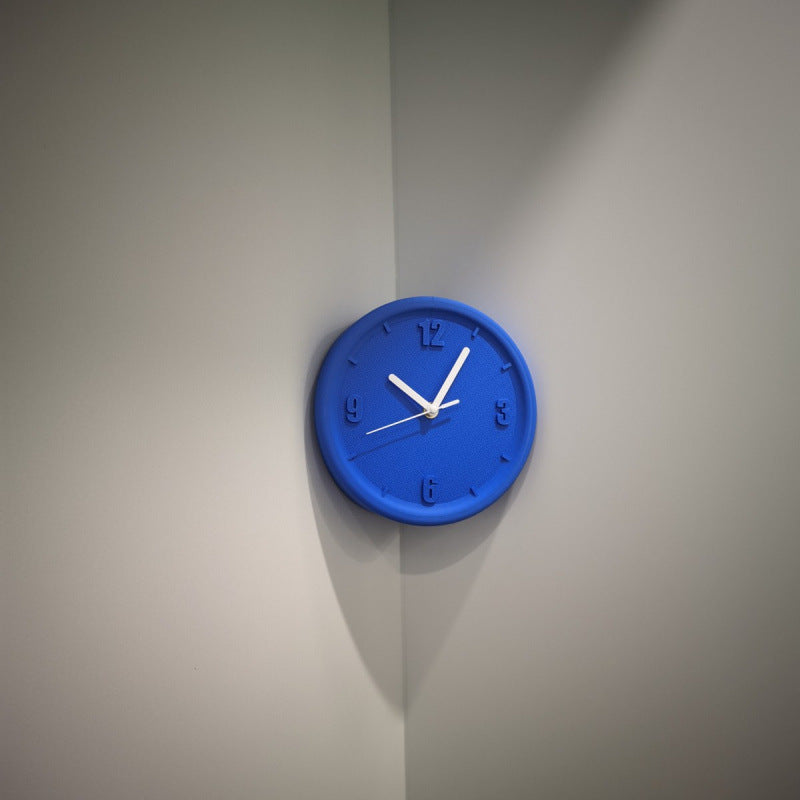 Nordic Resin Corner Wall Clock Round Shape