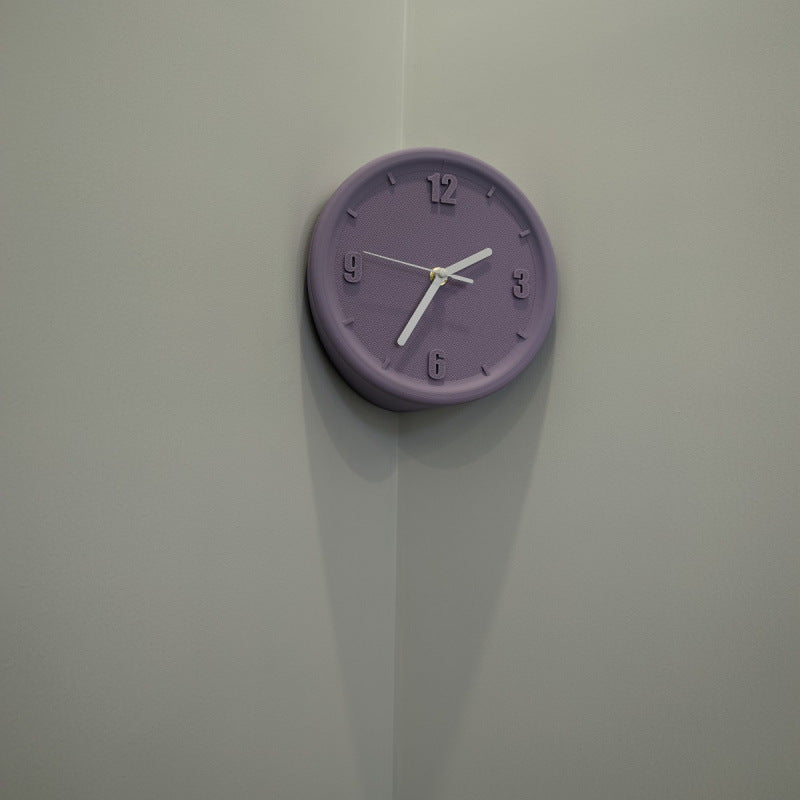 Nordic Resin Corner Wall Clock Round Shape