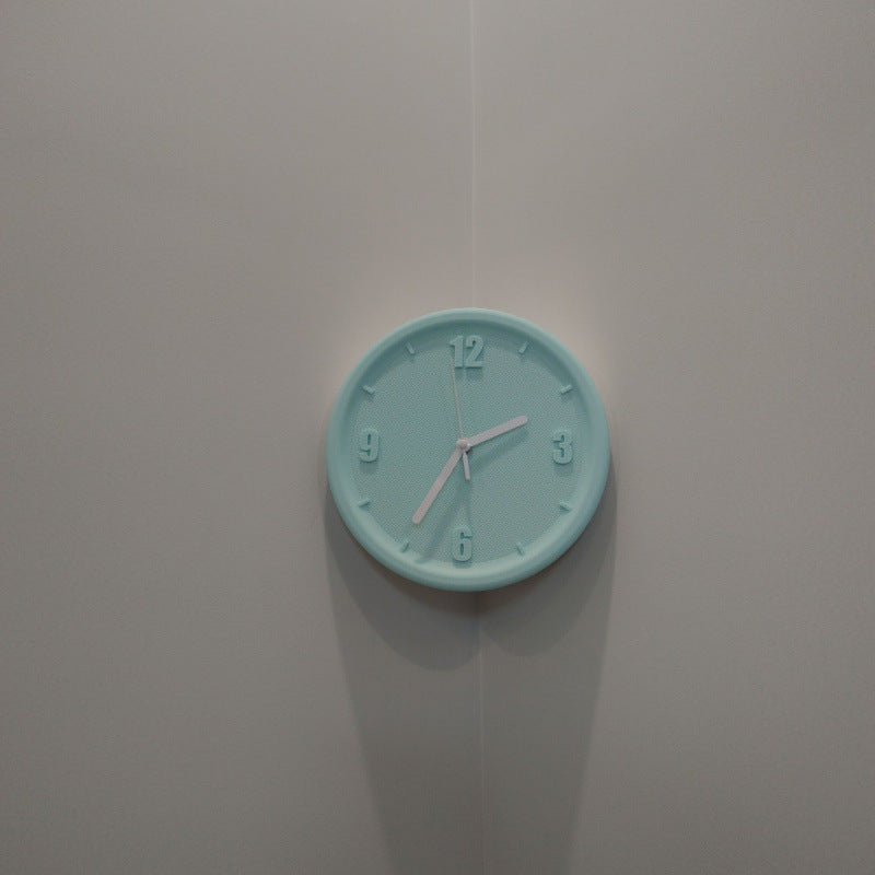 Nordic Resin Corner Wall Clock Round Shape