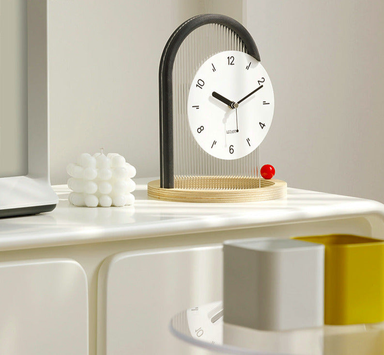Modern Sculptural Arch Table Clock Silent