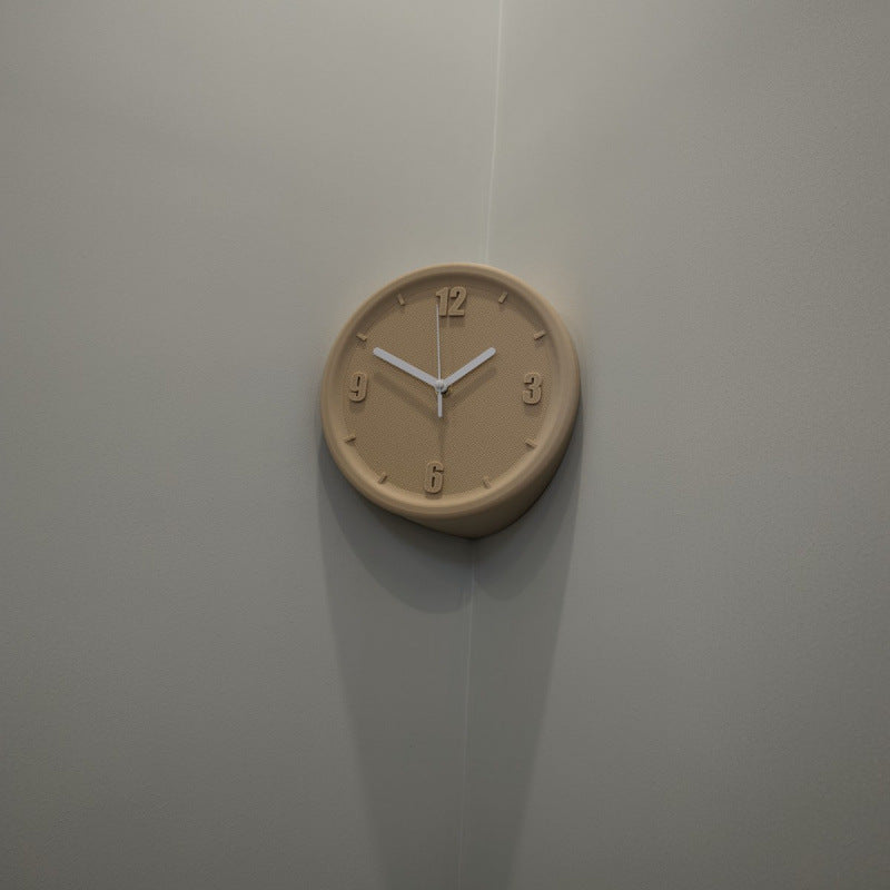 Nordic Resin Corner Wall Clock Round Shape