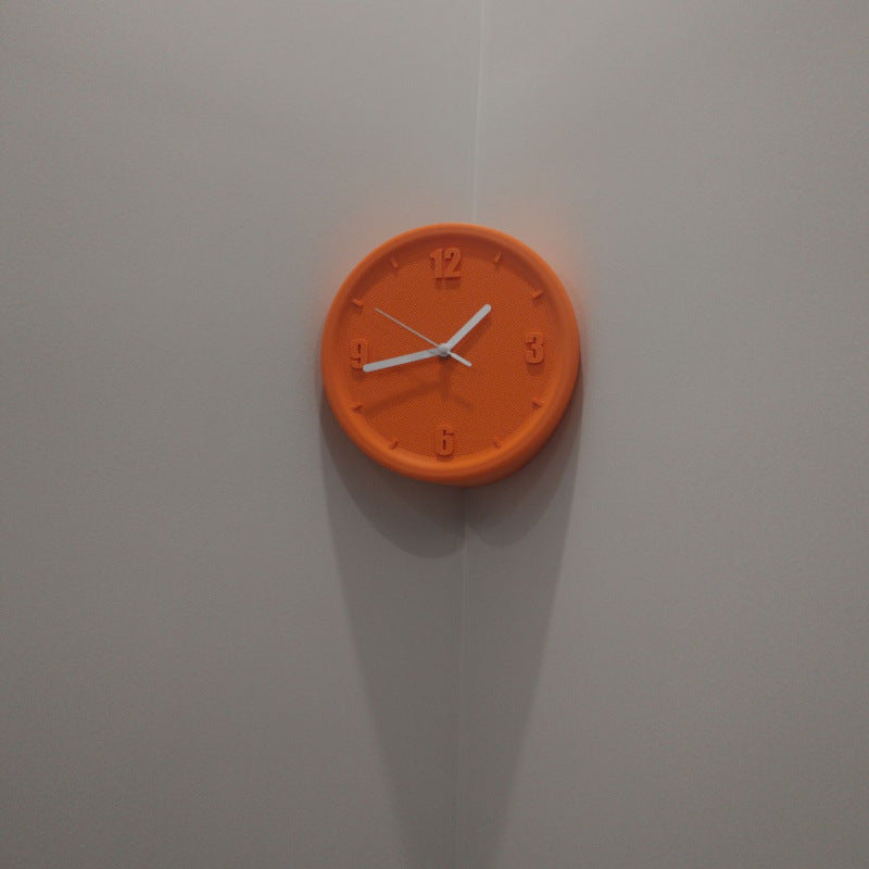 Nordic Resin Corner Wall Clock Round Shape