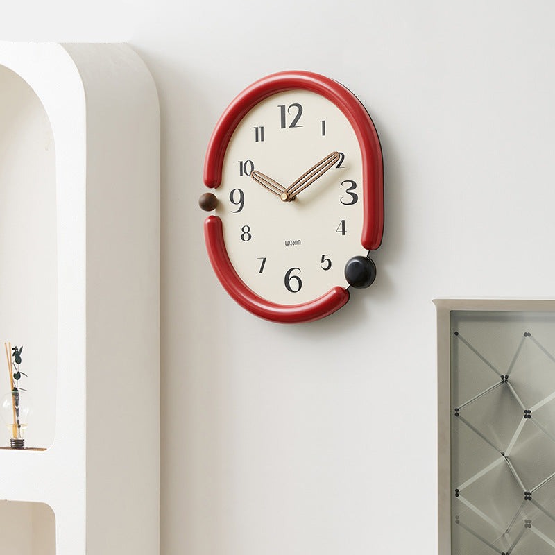 Scandinavian Open Ring Wall Clock with Pendulum