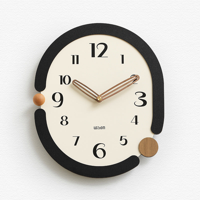 Scandinavian Open Ring Wall Clock with Pendulum