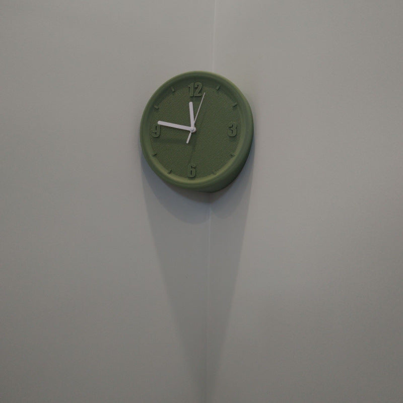 Nordic Resin Corner Wall Clock Round Shape