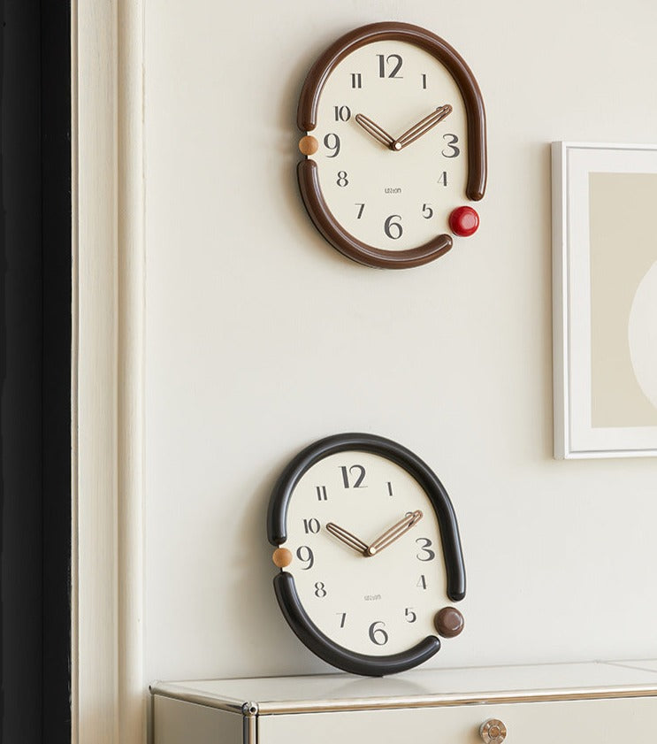 Scandinavian Open Ring Wall Clock with Pendulum