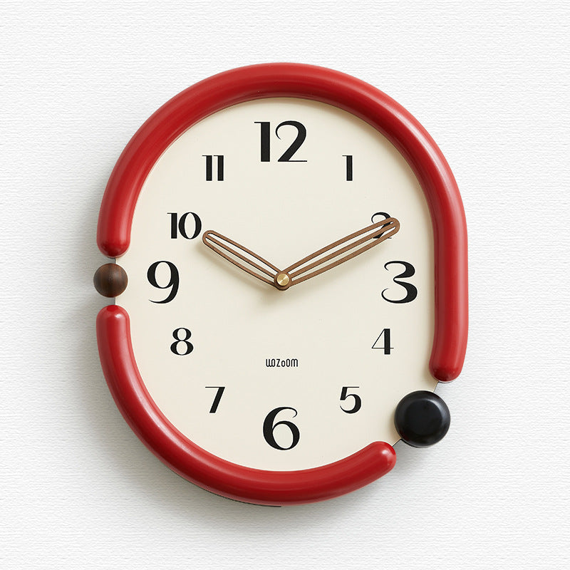 Scandinavian Open Ring Wall Clock with Pendulum