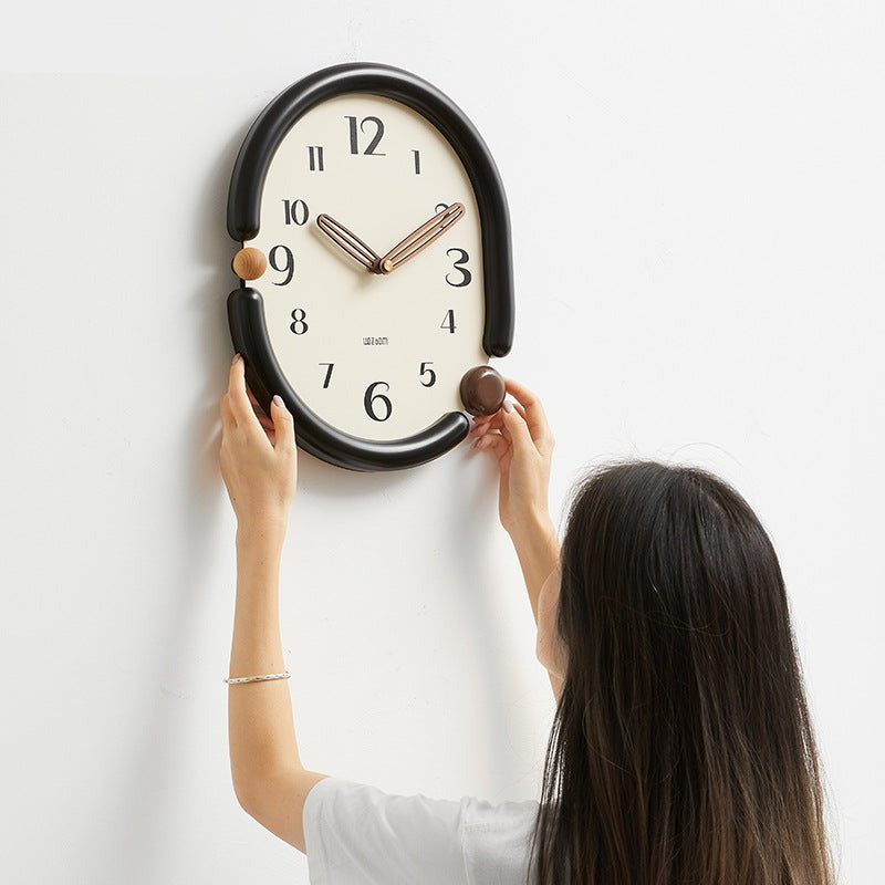 Scandinavian Open Ring Wall Clock with Pendulum