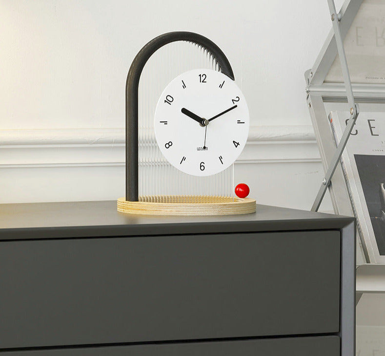 Modern Sculptural Arch Table Clock Silent