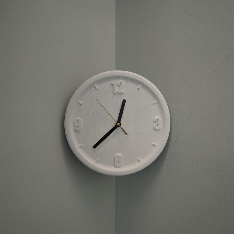 Nordic Resin Corner Wall Clock Round Shape