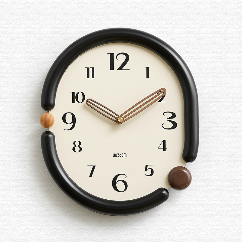 Scandinavian Open Ring Wall Clock with Pendulum