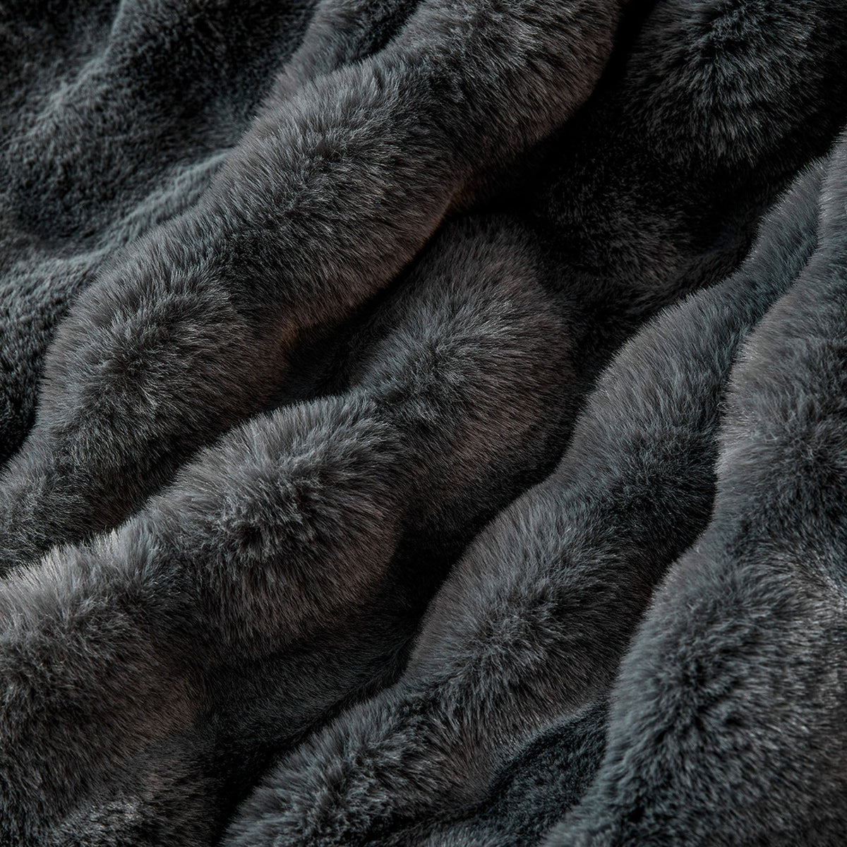Plush Faux Fur Sofa Cover with Ripple Texture