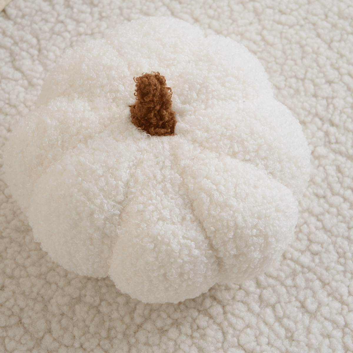 Plush Pumpkin Throw Pillow with Teddy Fleece