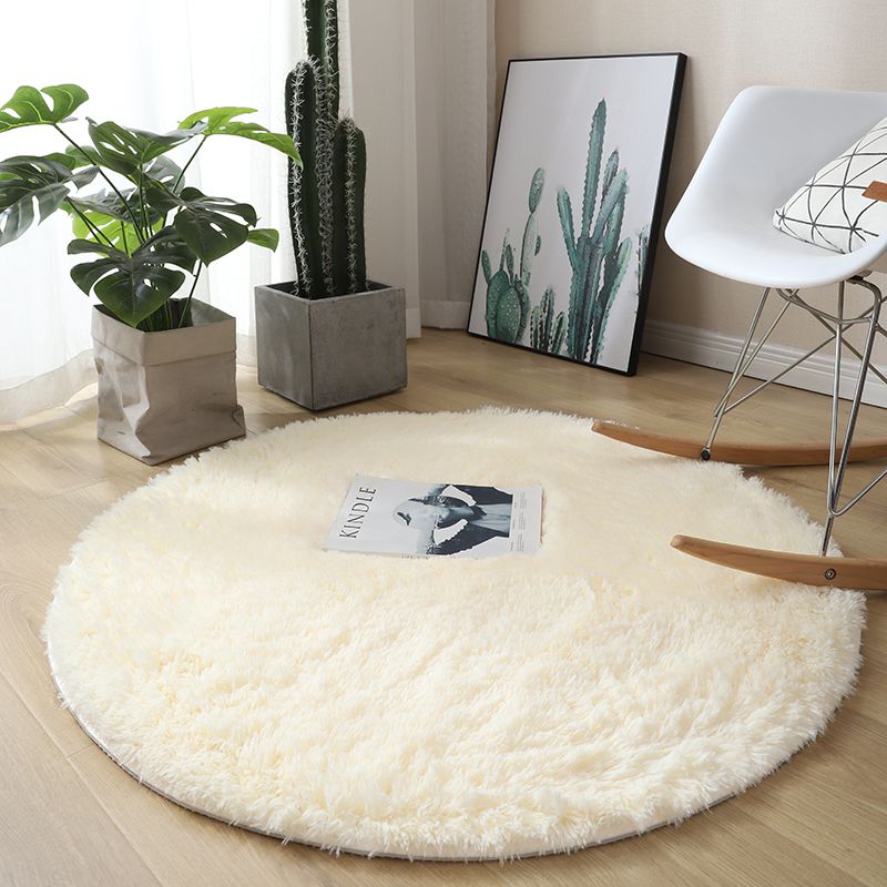 Plush Round Shag Rug with Non-Slip Backing