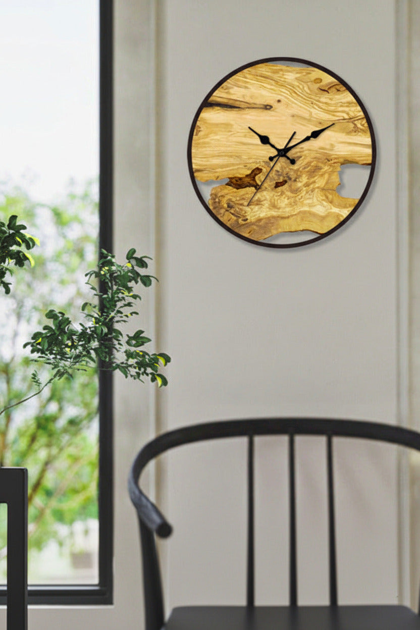 Rustic Wood Look Wall Clock with Silent Sweep