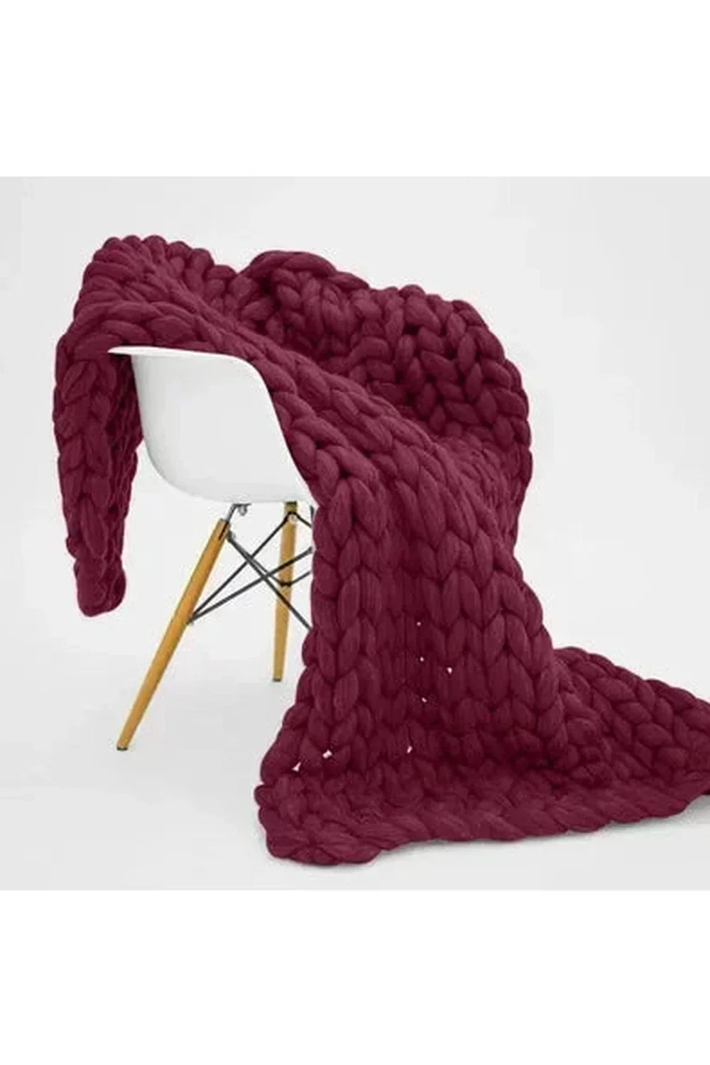 Soft Chunky Knit Blanket with Braided Texture