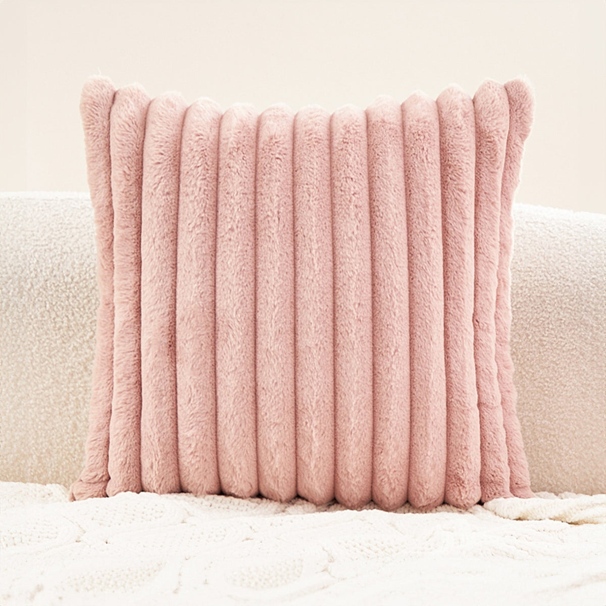 Soft Faux Fur Pillow Cover with Hidden Zipper