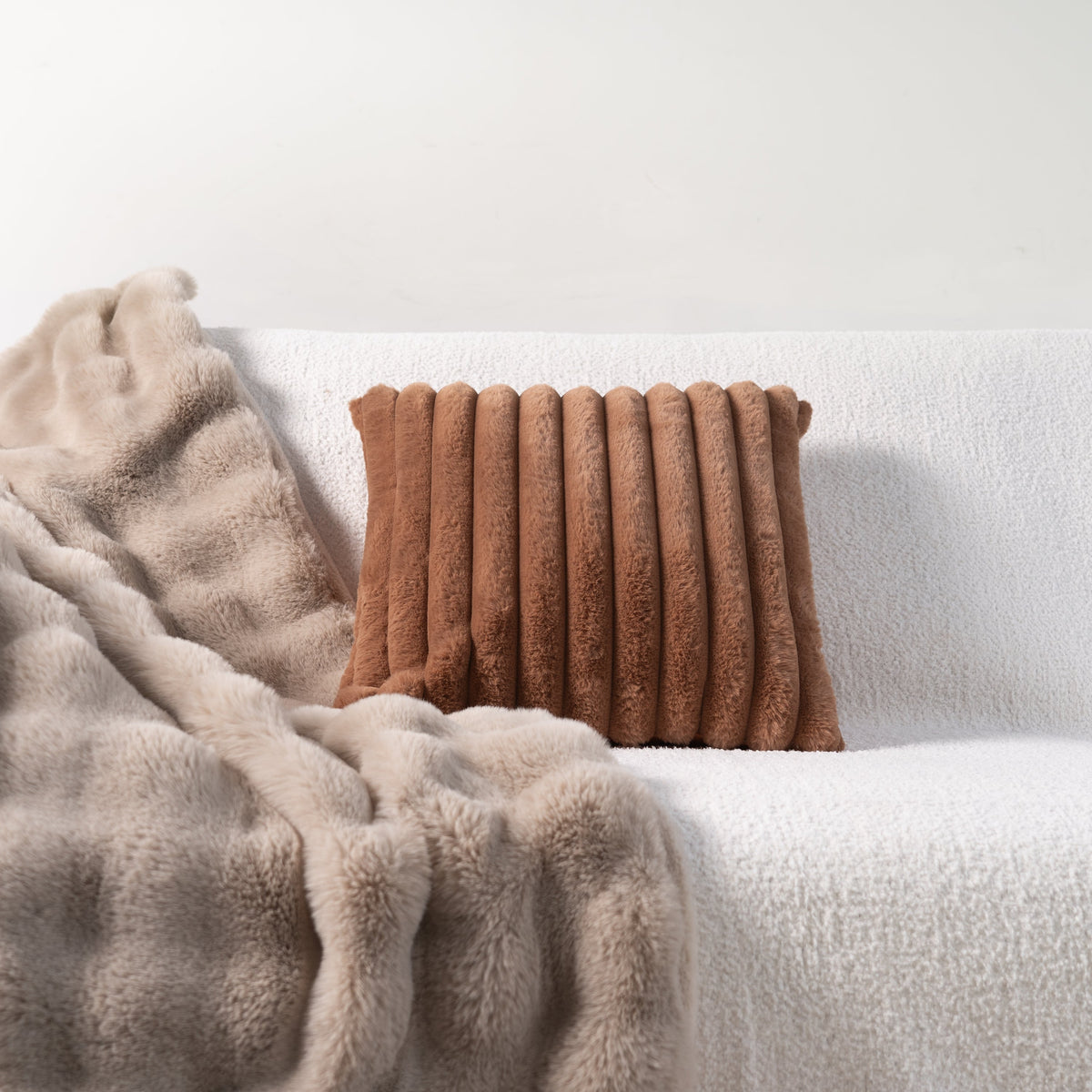 Soft Faux Fur Pillow Cover with Hidden Zipper