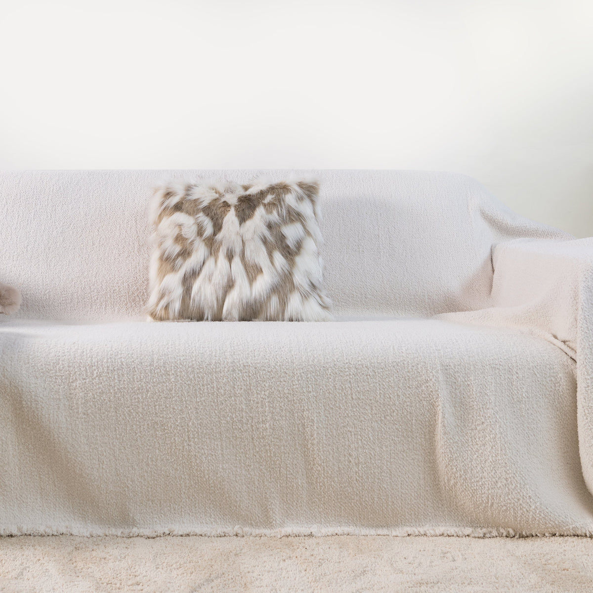 Soft Faux Fur Pillow Cover with Hidden Zipper