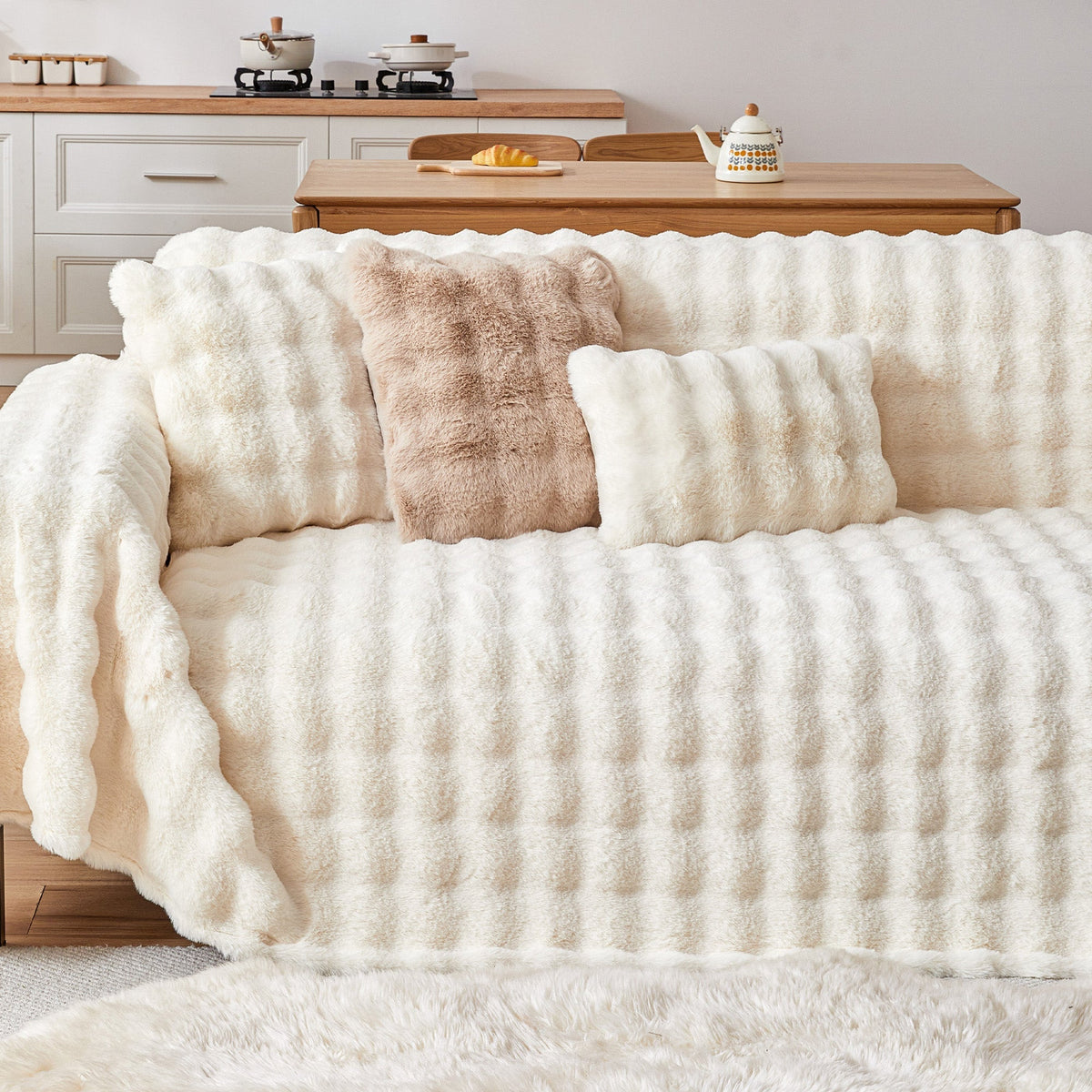 Soft Faux Fur Pillow Cover with Hidden Zipper