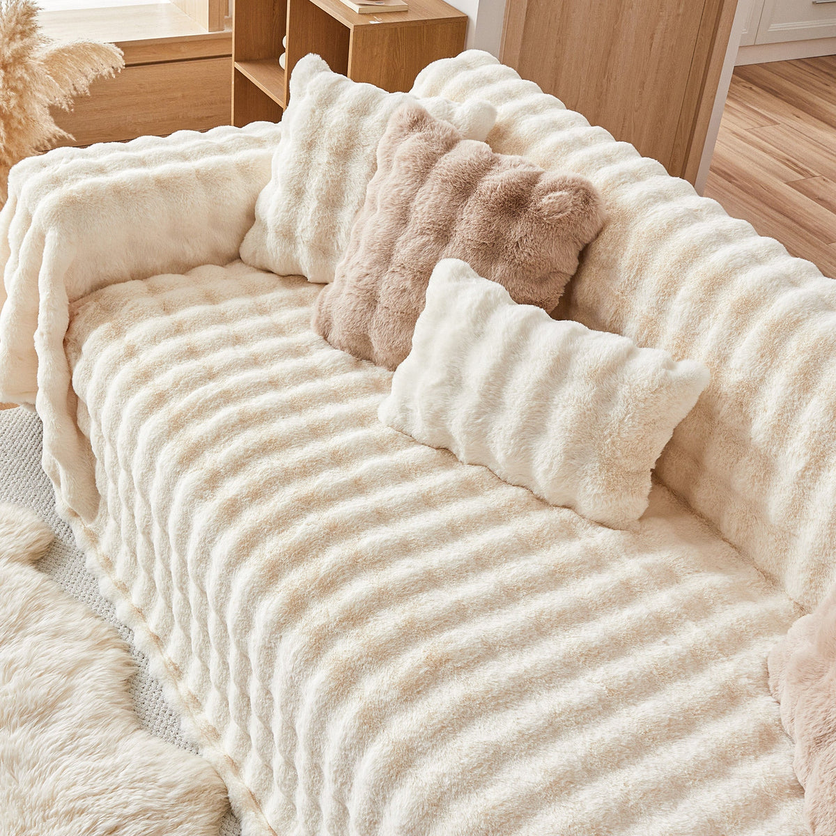 Soft Faux Fur Pillow Cover with Hidden Zipper