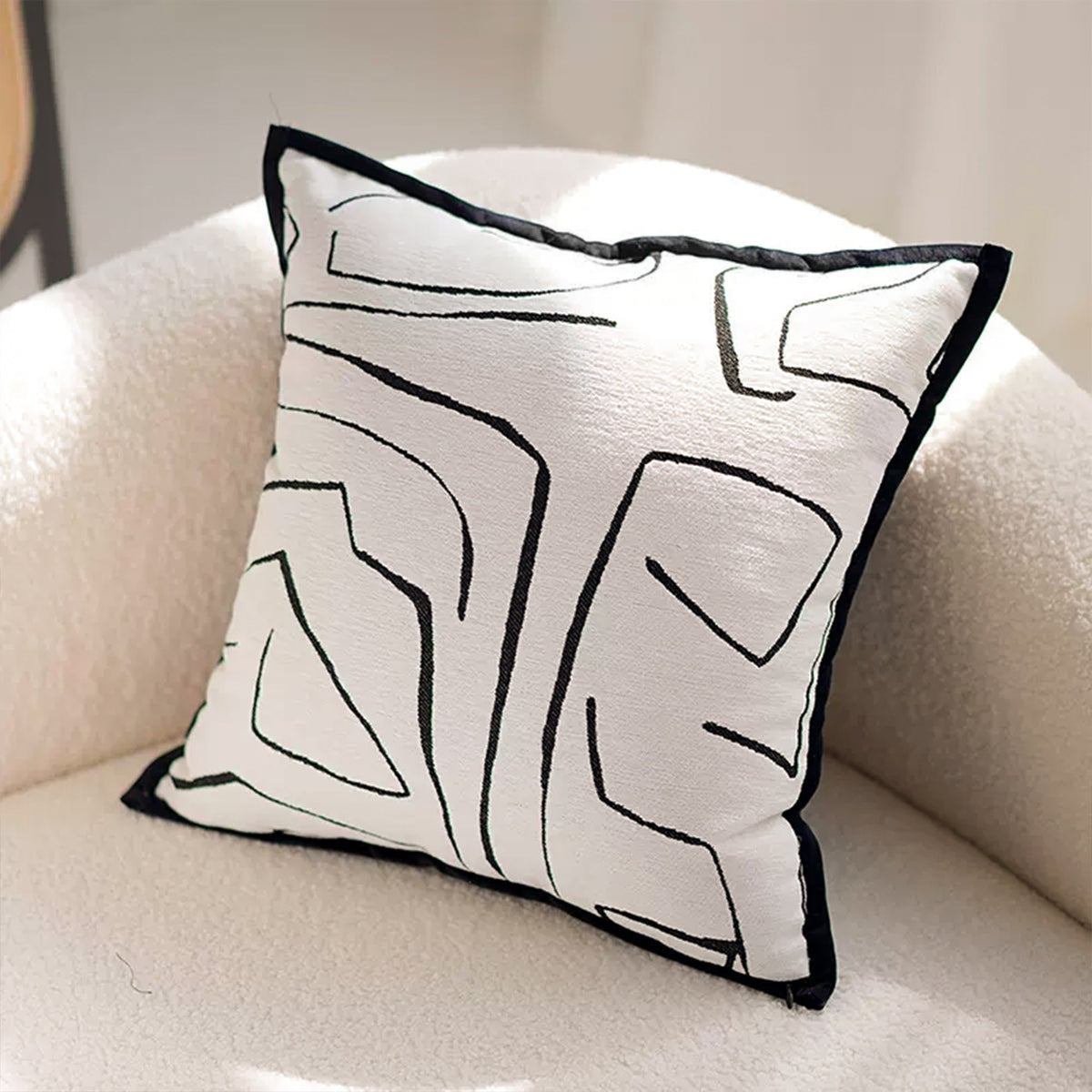 Textured Pillow Cover with Modern Patterns