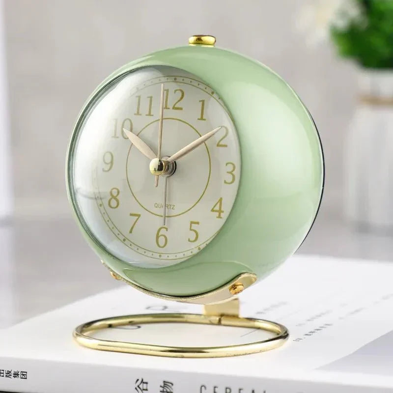 Vintage Silent Alarm Clock with Night Light