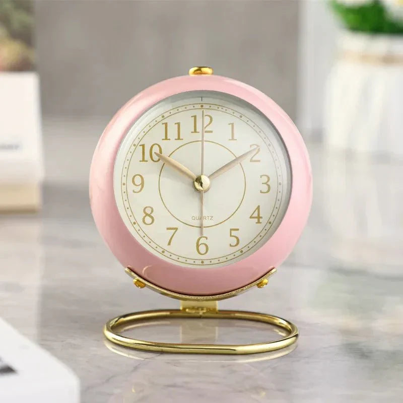 Vintage Silent Alarm Clock with Night Light