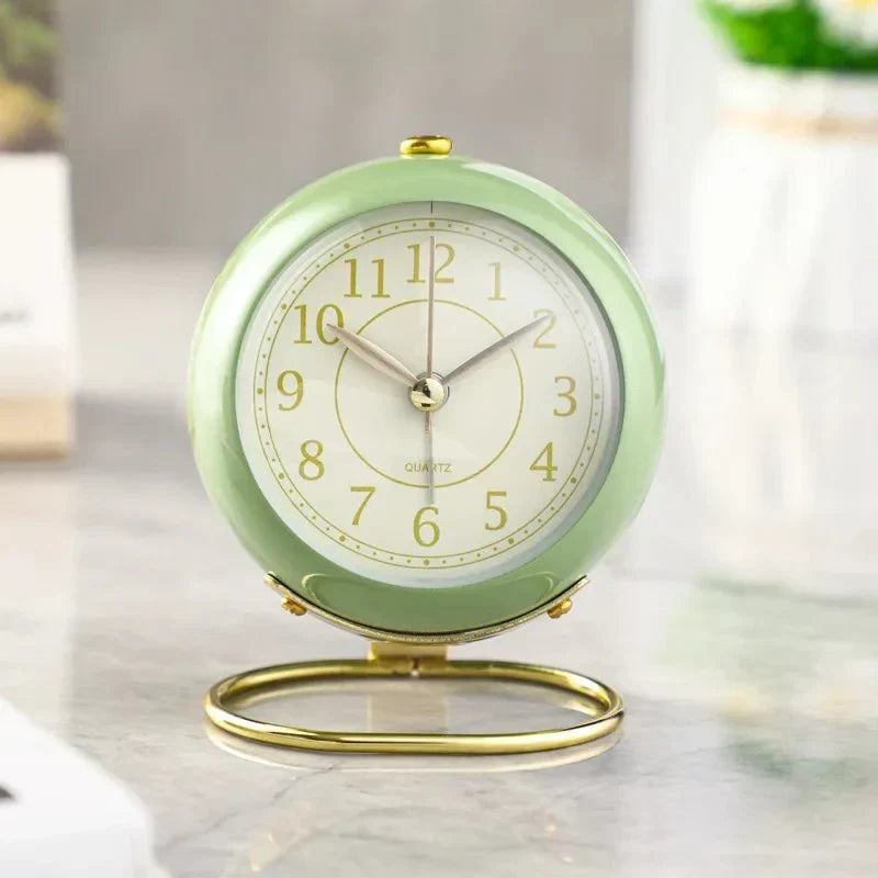 Vintage Silent Alarm Clock with Night Light