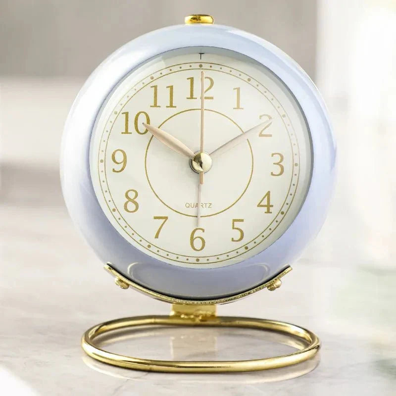 Vintage Silent Alarm Clock with Night Light