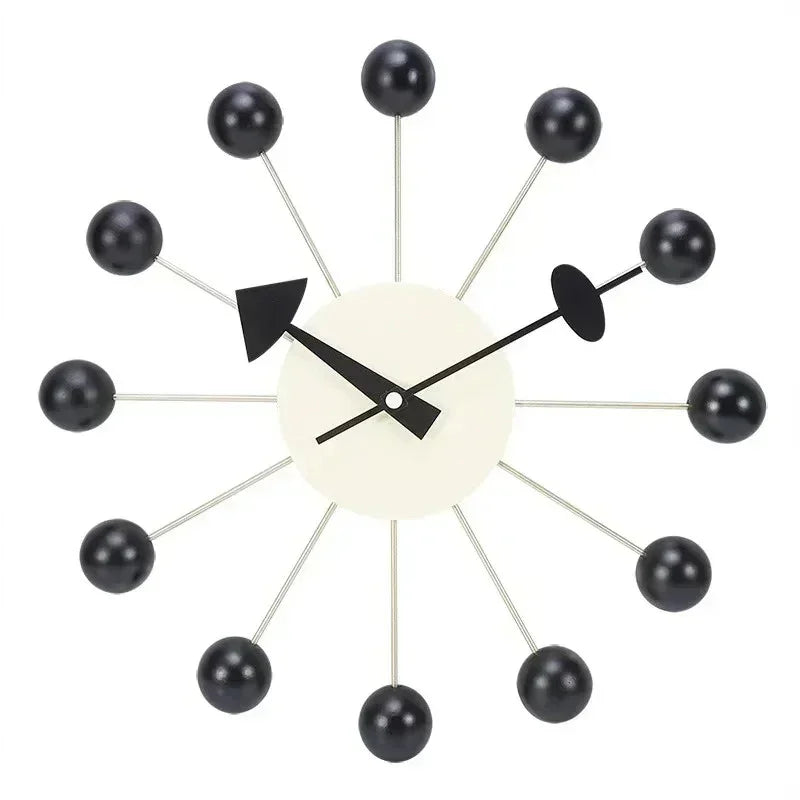 Mid-Century Ball Wall Clock Colorful Spokes