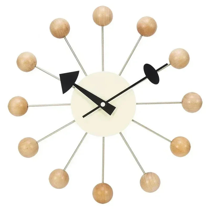 Mid-Century Ball Wall Clock Colorful Spokes