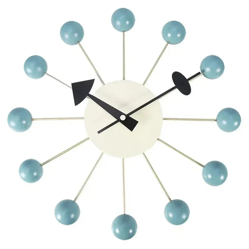 Mid-Century Ball Wall Clock Colorful Spokes