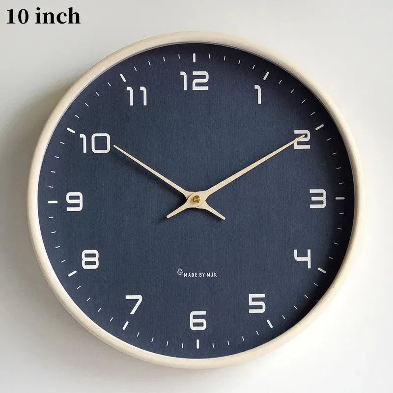 Minimalist Round Wood Frame Wall Clock